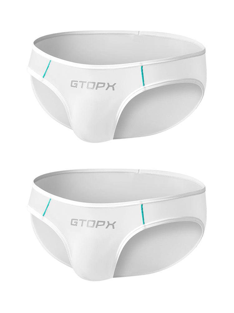 2 Pack Men's Ice Silk Single Layer U-Convex Low-Rise Sexy Semi-Transparent Bikini