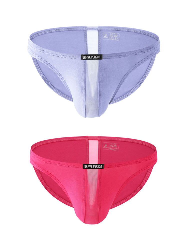 2 Pack Men's Solid Sexy Low-Rise Briefs