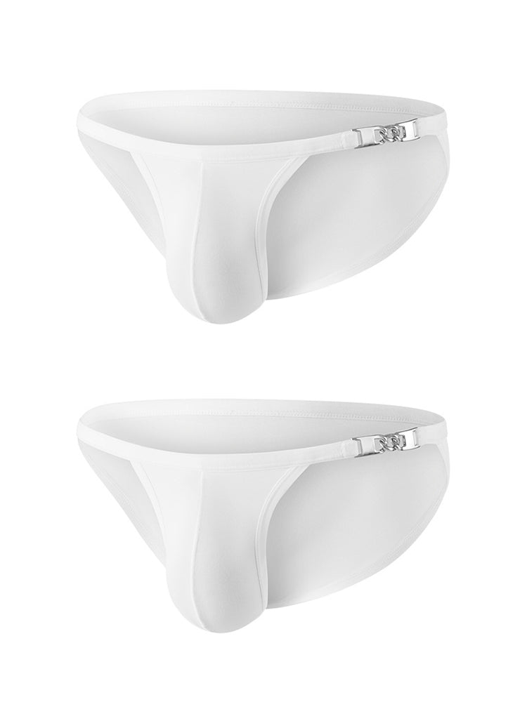 メンズ Uポーチ ローライズ メタルクラスプ 薄型ブリーフ 2枚組