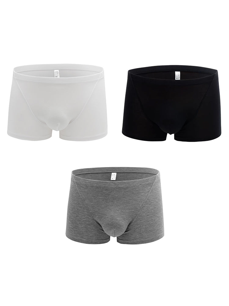 3-pack Men's Bamboo Fiber U-pouch Boxer Briefs
