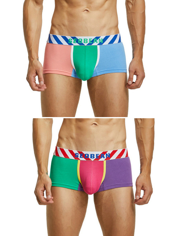 2-pack Men's Colorblock Cotton Boxer Briefs