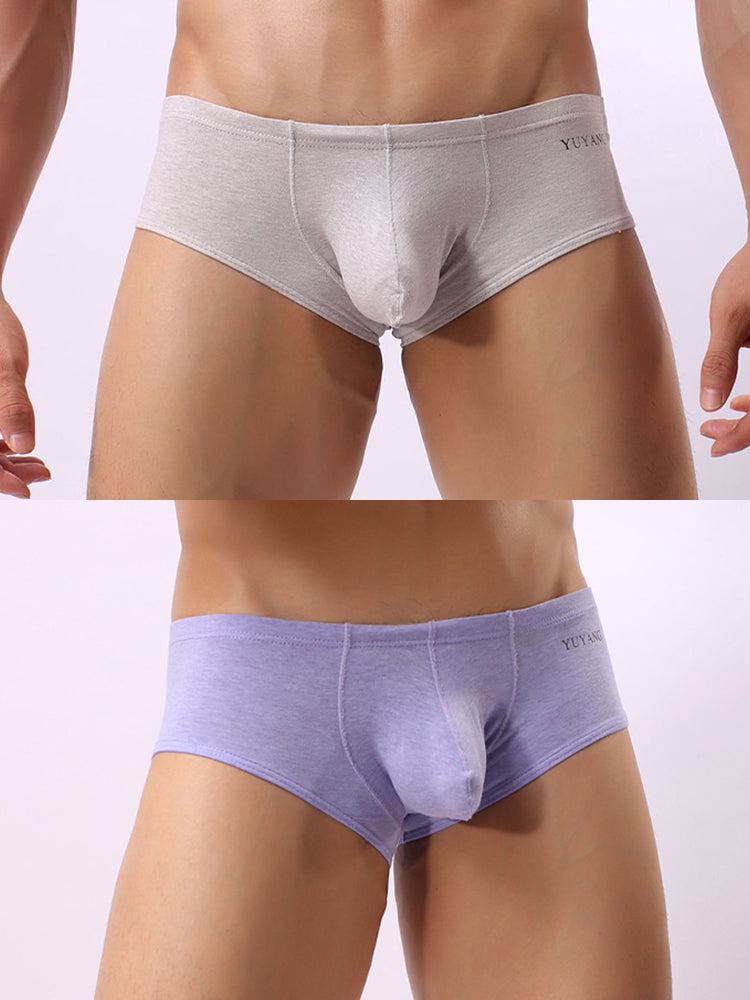 2 Pack Men's U-Pouch Casual Solid Trunks