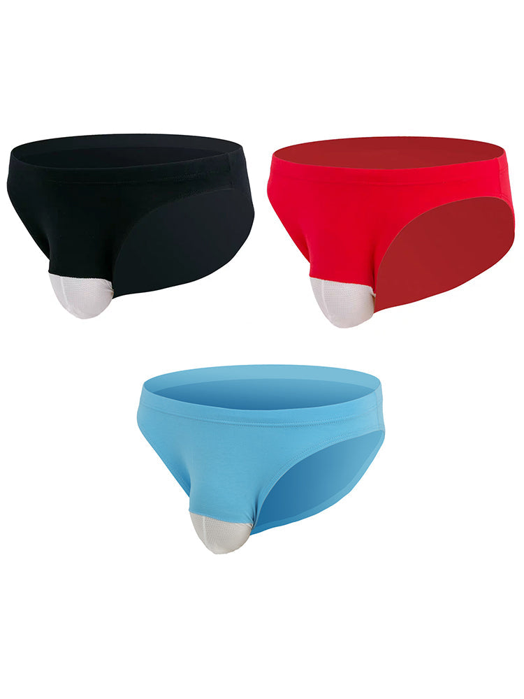 メンズ セクシー ローライズ メッシュ コットン ブリーフ 3枚組