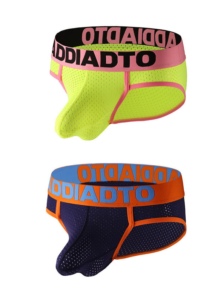 2 Pack Men's U-Pouch Mesh Low-Rise Briefs