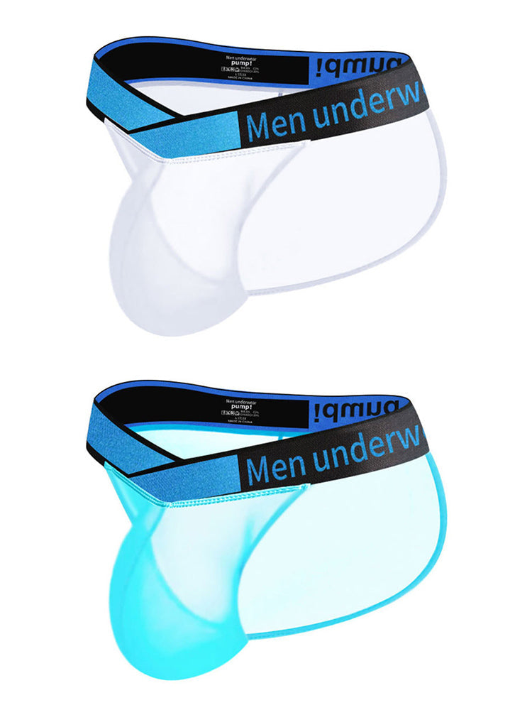 2 Pack Men's Ultra-Thin Semi-Transparent Sexy Sports Bikini