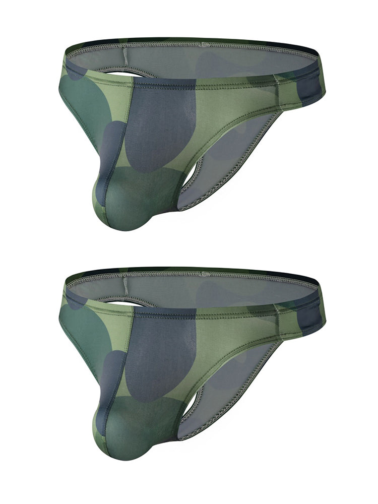 2 Pack Men's U-Pouch Camouflage Trendy Briefs