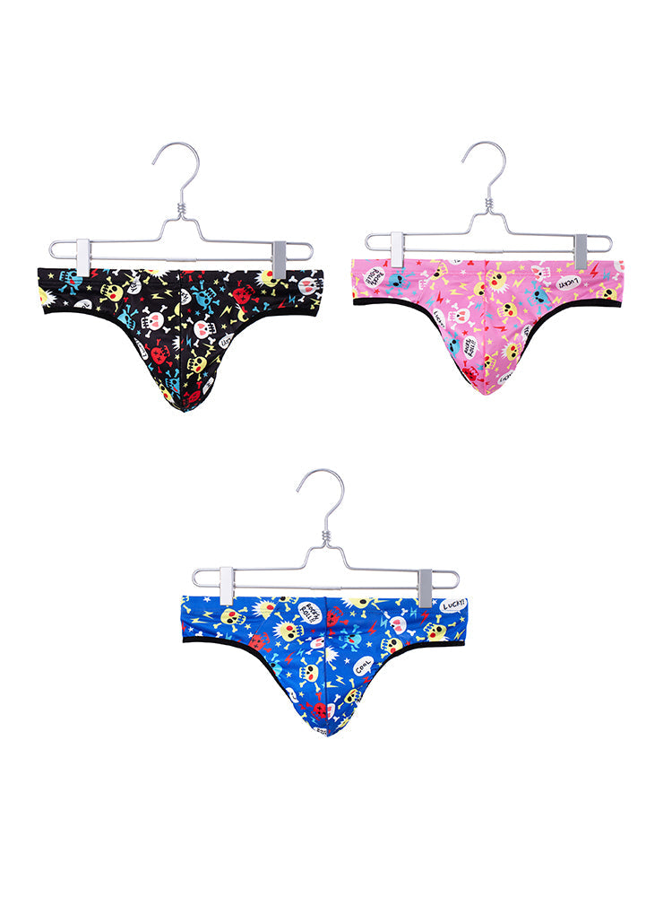 3-pack Men's Sexy Skull Low-rise Thong