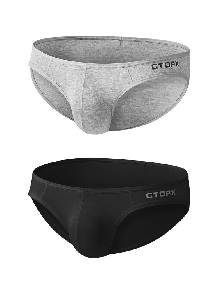 2 Pack Men's U-Shaped Pouch Single Layer Moisture-Wicking Comfortable Sexy Bikini