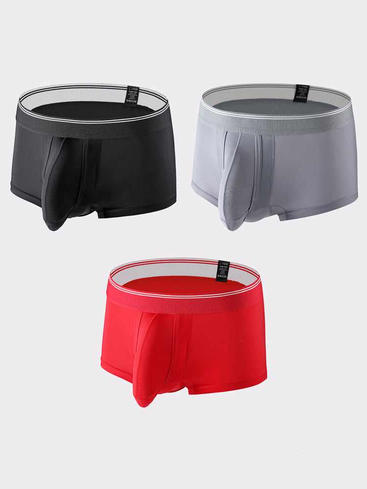 3 Pack Men's Mid-Rise Separation Breathable Elastic Trunks