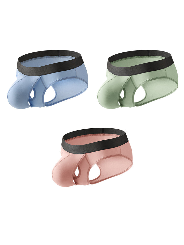 3-pack Men's Open Crotch Sexy Bullet Briefs