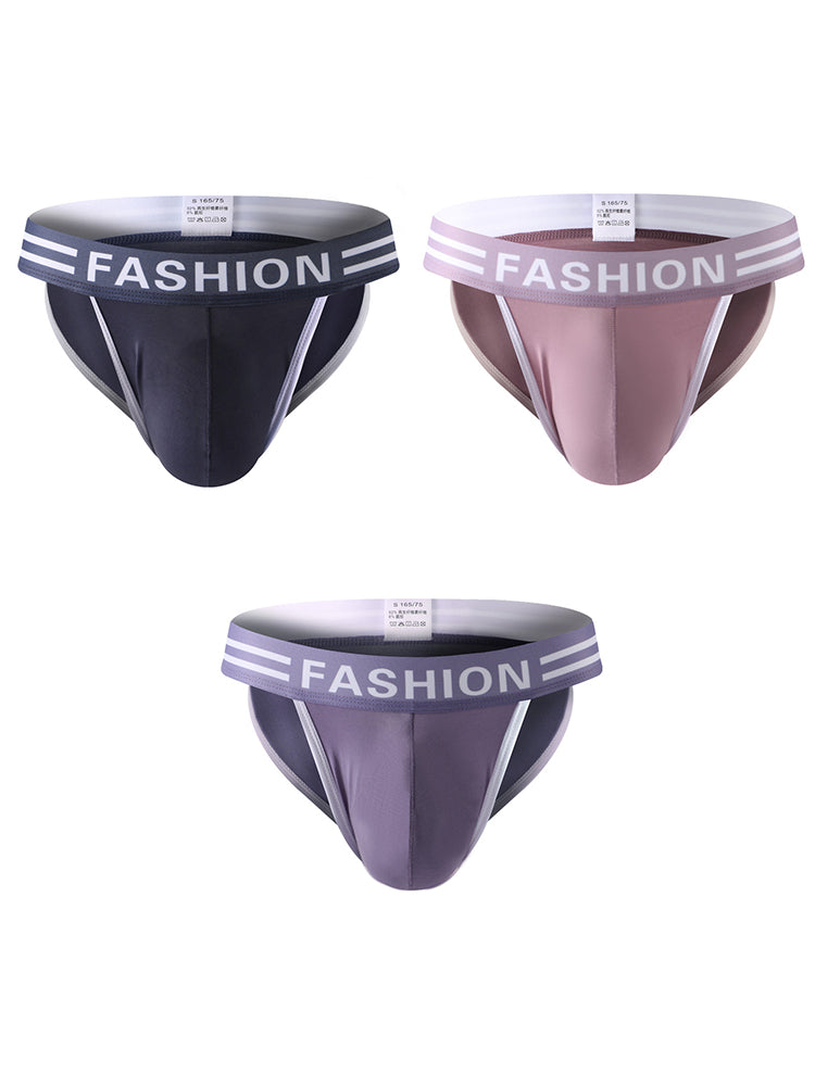 3 Pack Men's High-Cut Sexy Comfortable U-Convex Breathable Briefs