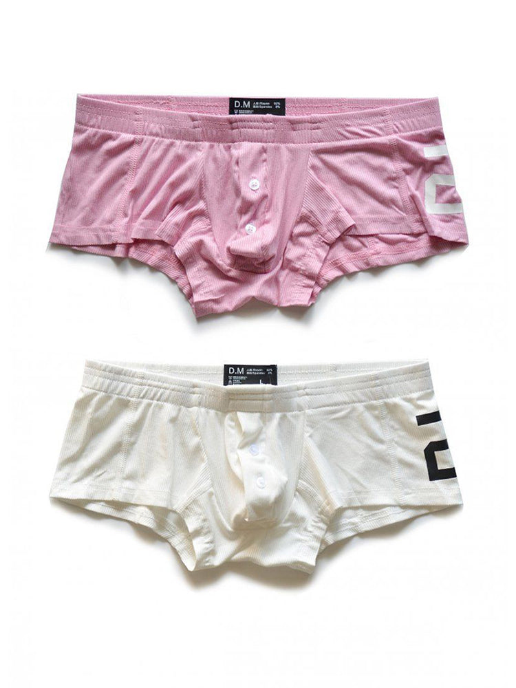 2-pack Men's Solid Color Comfortable Button-down Trunks