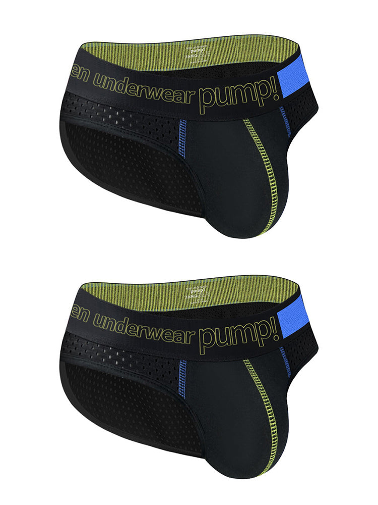 2 Pack Men's Mesh Loose Fit Sport Low-Rise Briefs