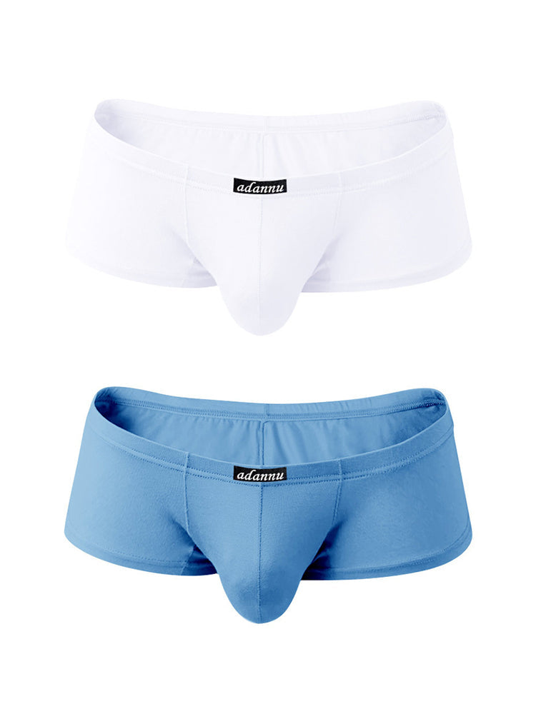 2 Pack Men's Sexy Low-rise Roomy Pouch Trunks