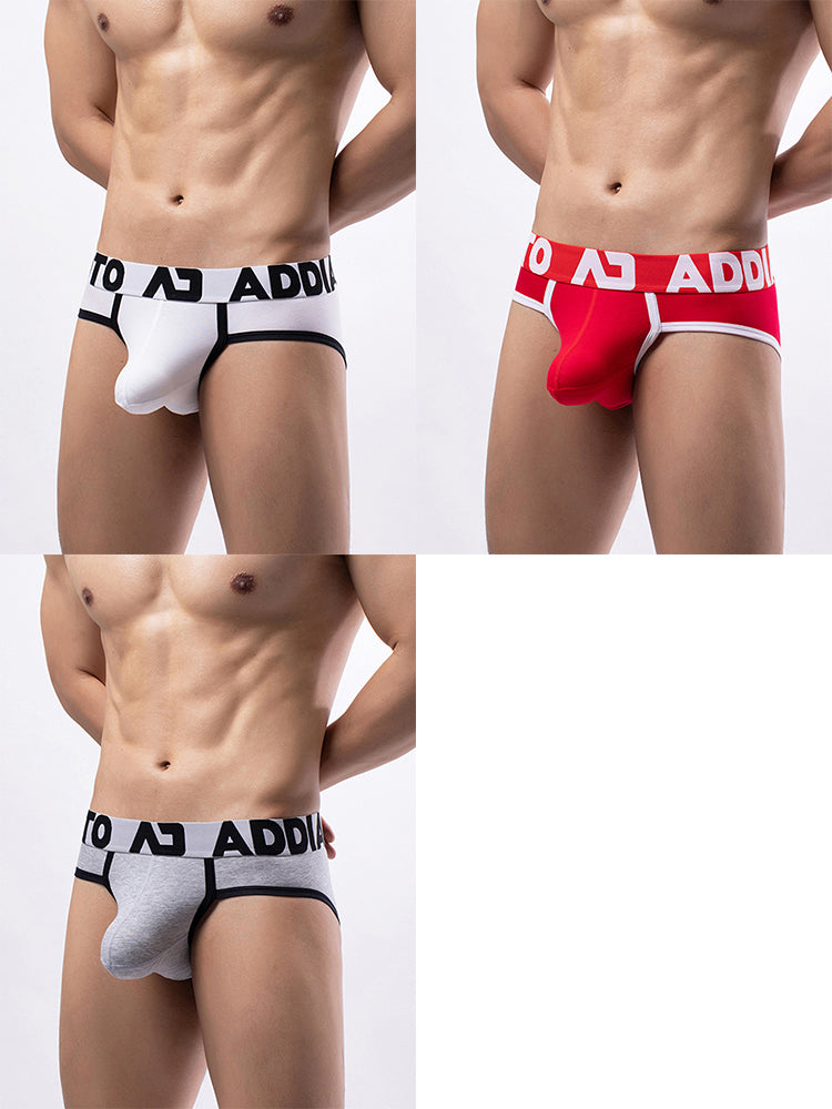 3 Pack Men's Gun and Bullet Separate Large Bag U-Shaped 3D Cut Loose Briefs