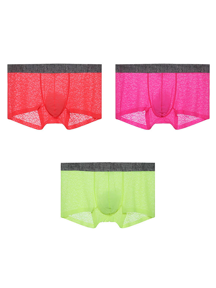 メンズ レース 通気性 吸汗速乾 トランクス 3枚組