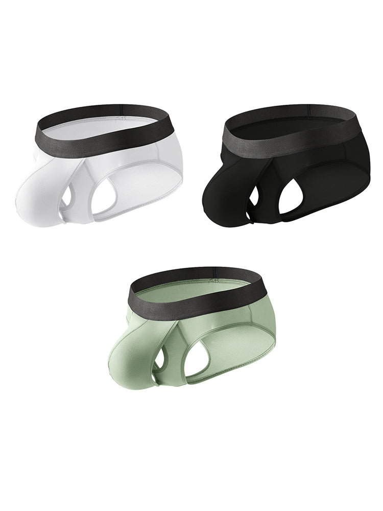 3-pack Men's Open Crotch Sexy Bullet Briefs