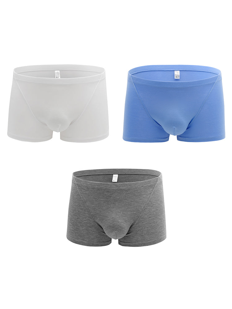3-pack Men's Bamboo Fiber U-pouch Boxer Briefs