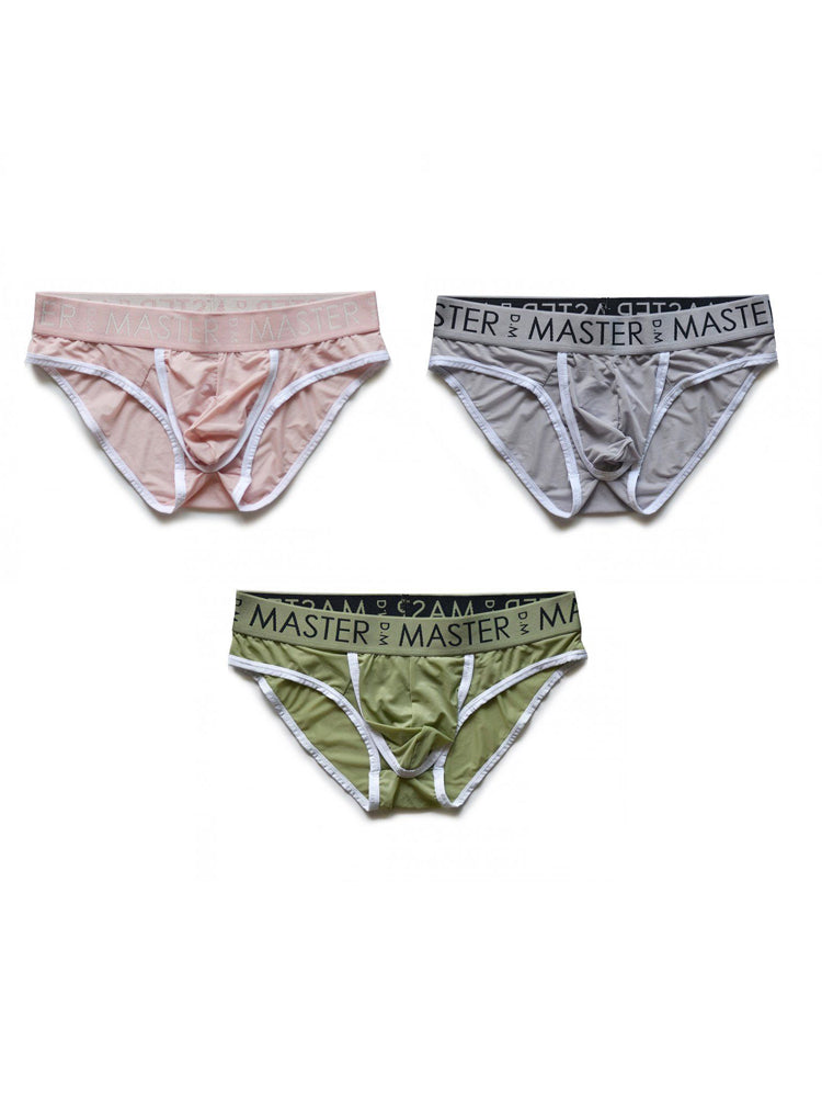 3 Pack Men's High Elasticity Quick-Dry Gun Egg Separation Wide Waist Briefs