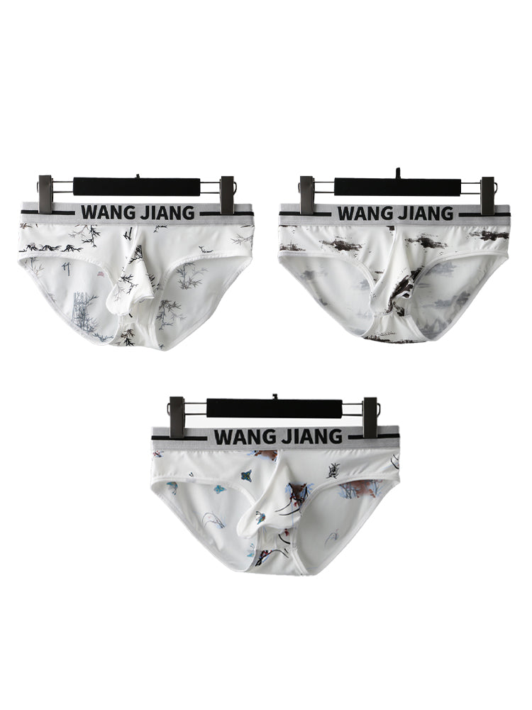 3 Pack Men's Ice Silk Dual Pouch Briefs