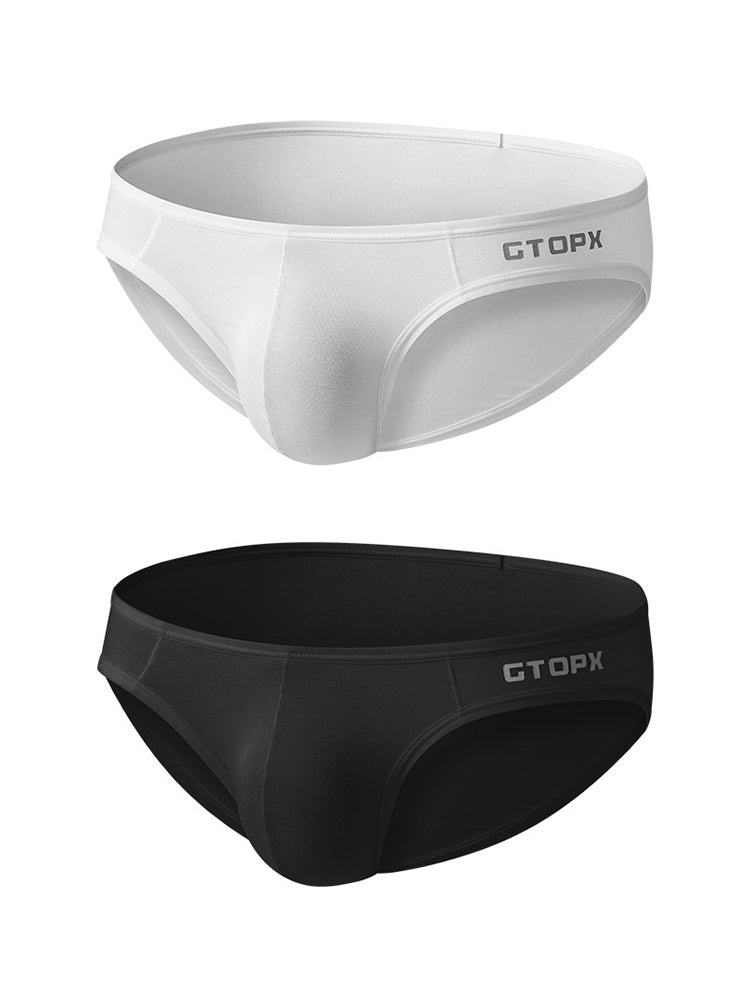 2 Pack Men's U-Shaped Pouch Single Layer Moisture-Wicking Comfortable Sexy Bikini