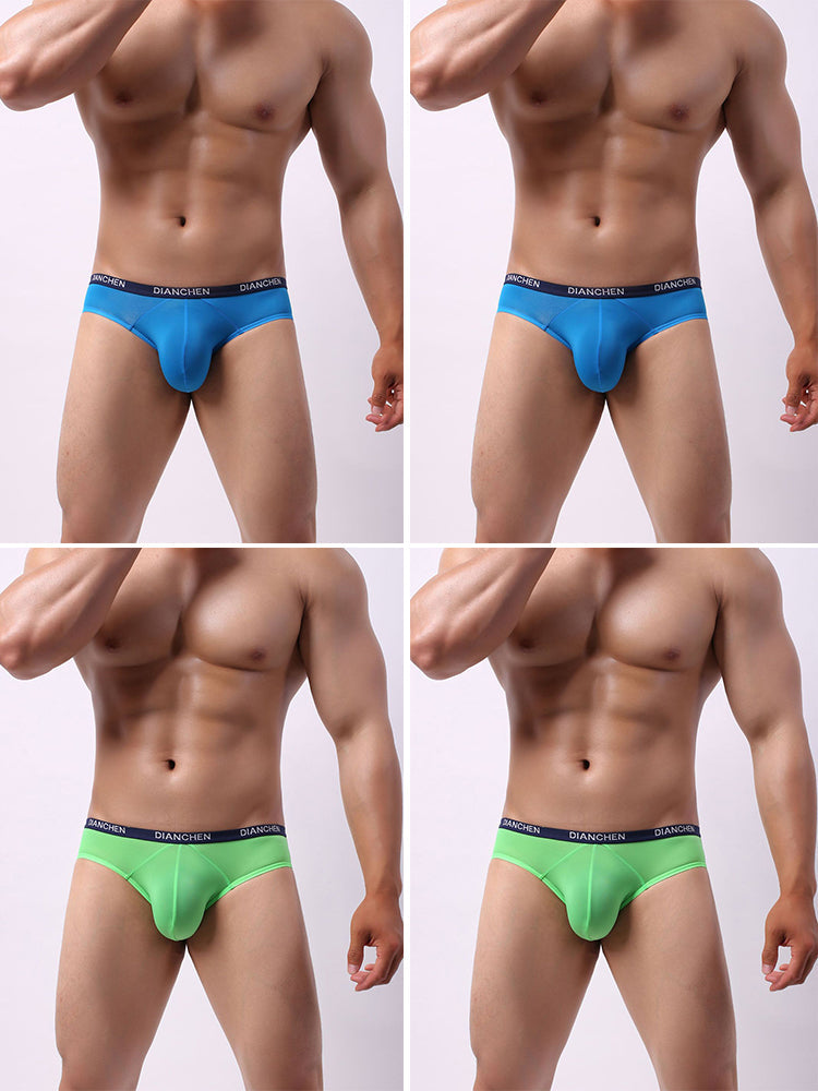 4 Pack Men's Ultra-Soft Ice Silk Briefs