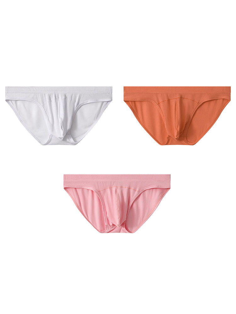 3 Pack Men's Sexy Threaded U-Shaped Briefs