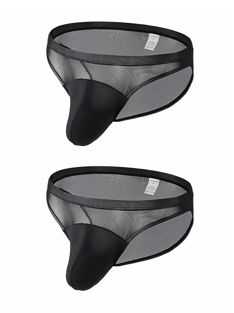 2 Pack Men's Seductive Mesh Sheer Briefs