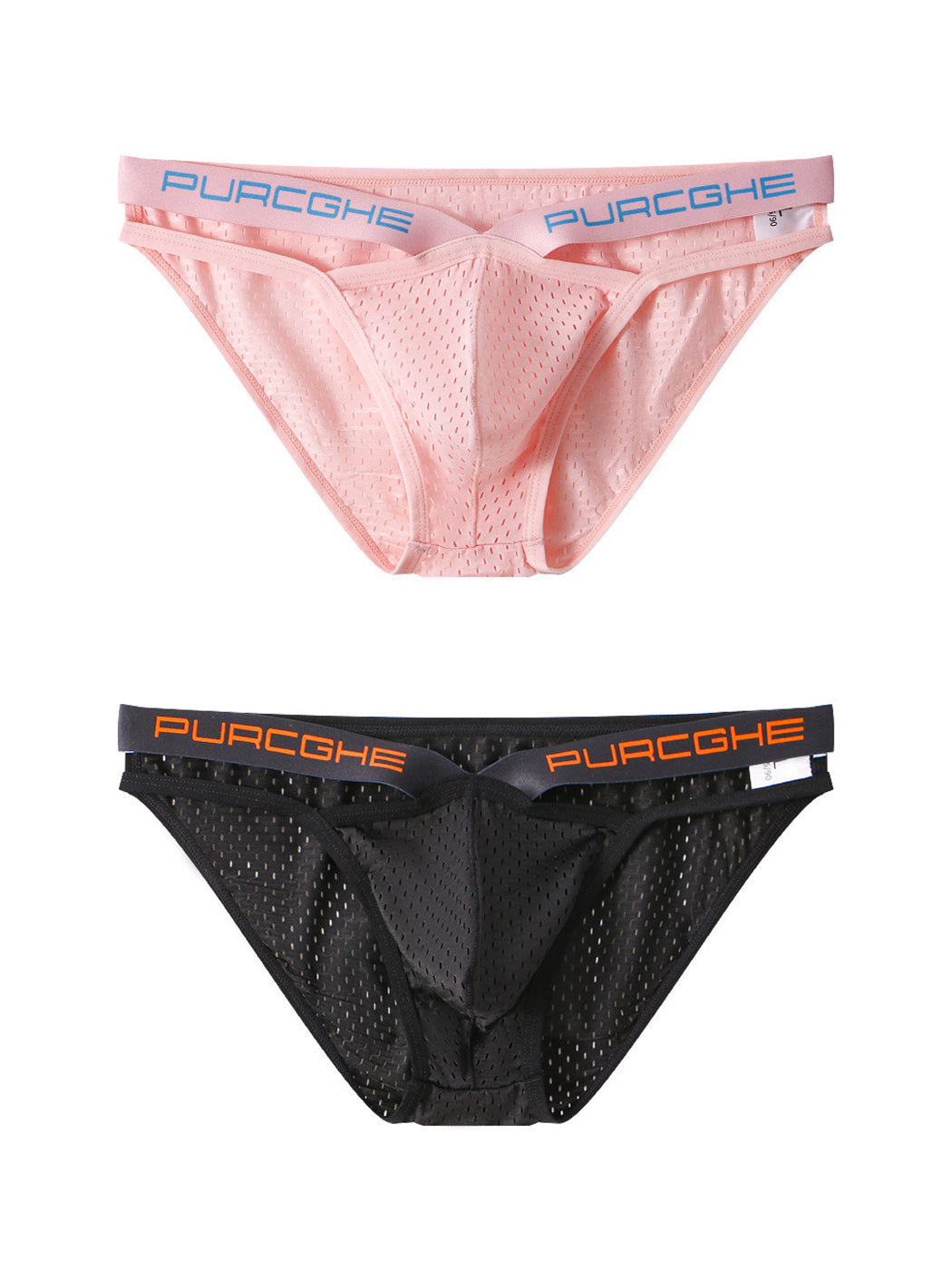 2 Pack Sexy Hollow Out Mesh Briefs for Men