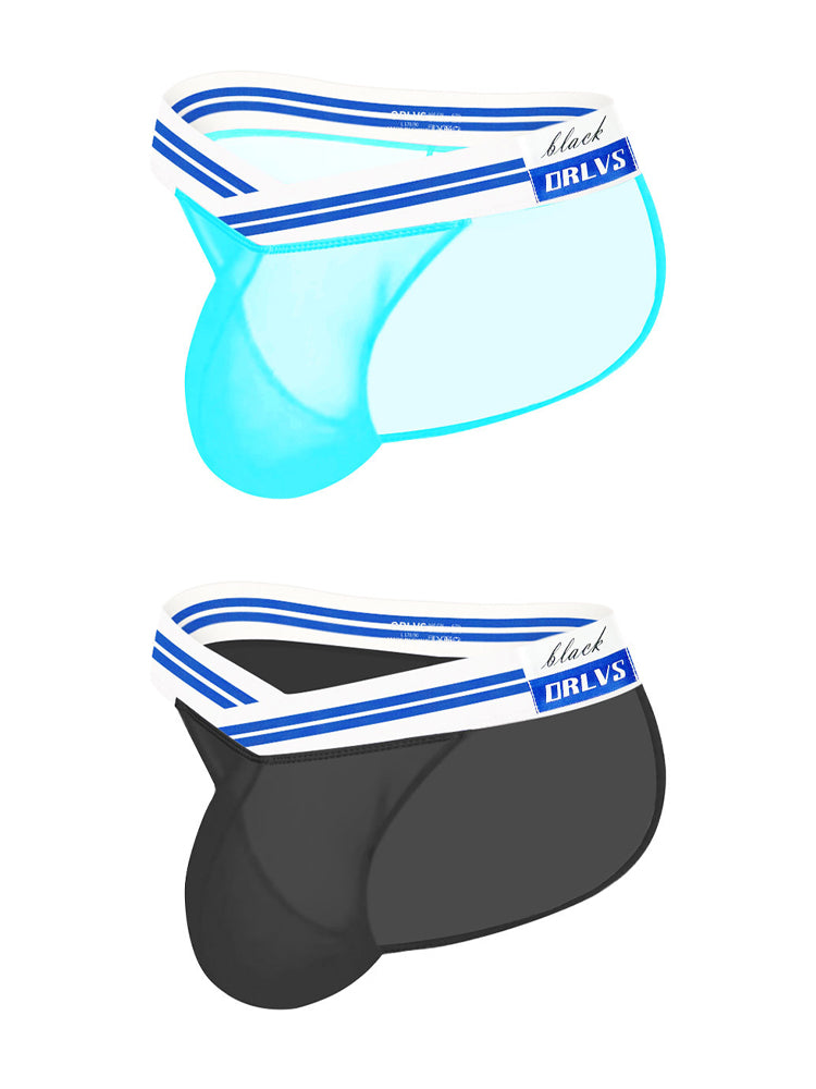 メンズセクシー半透明メッシュブリーフ2枚組