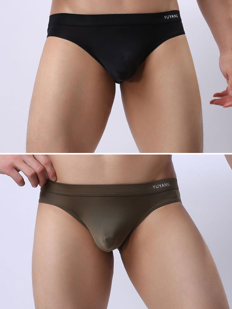 2 Pack Men's Ultra-Thin Ice Silk Briefs