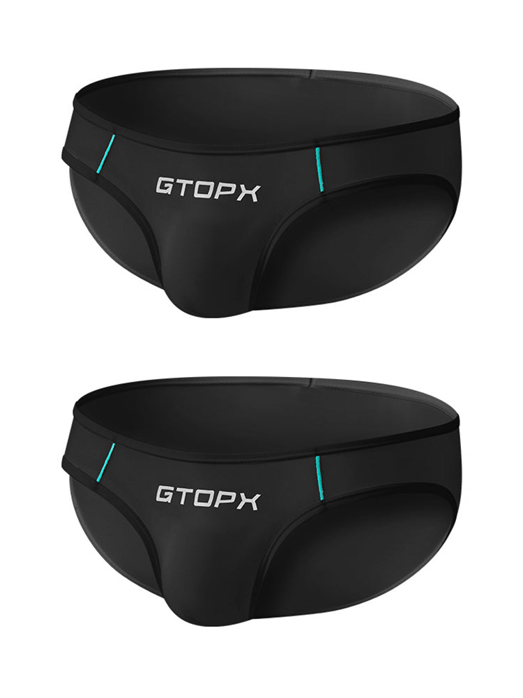 2 Pack Men's Ice Silk Single Layer U-Convex Low-Rise Sexy Semi-Transparent Bikini