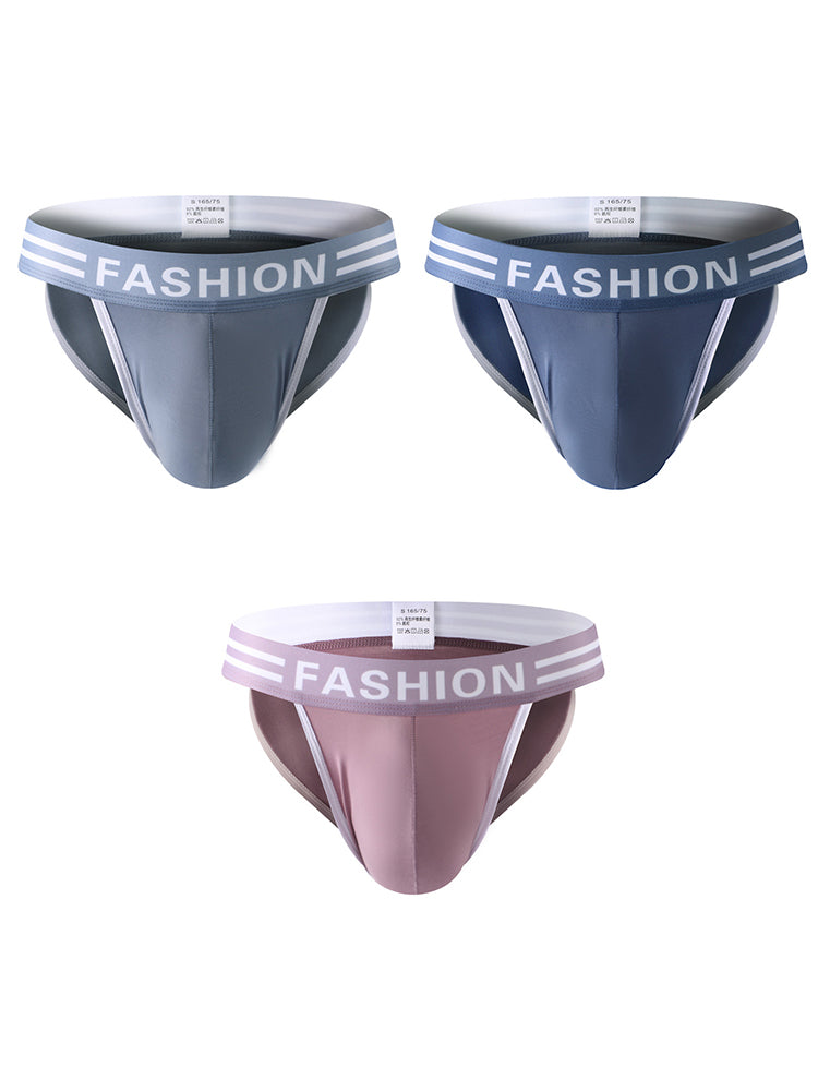 3 Pack Men's High-Cut Sexy Comfortable U-Convex Breathable Briefs