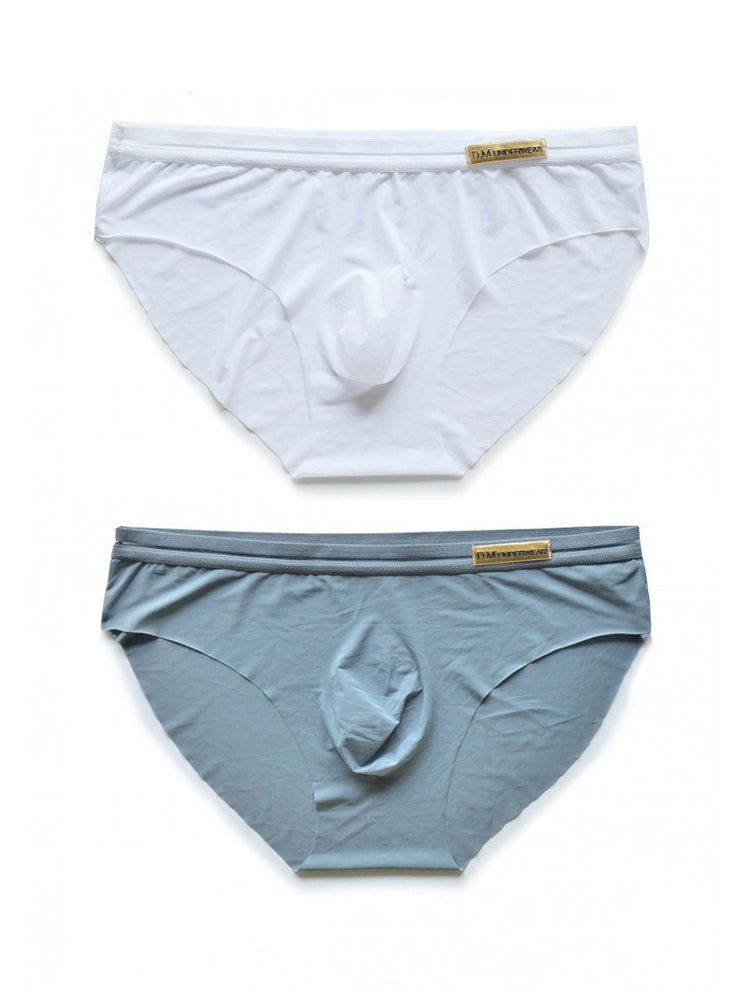 2 Pack Men's Low-Rise Sexy Solid Quick-Dry Briefs