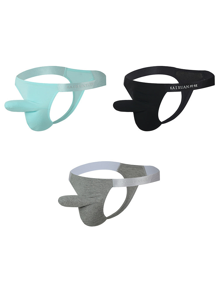 3 Pack Men's Elephant Trunk Separation Breathable Thong & Strings