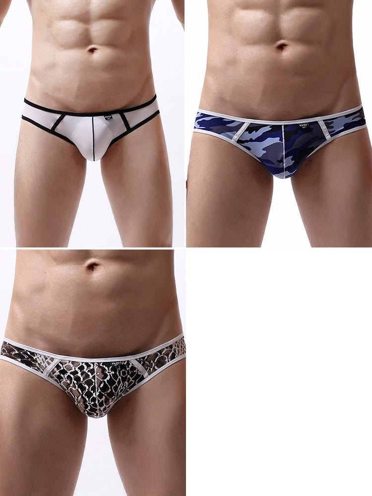 3-pack Men's Nylon Low-rise U-shaped Briefs