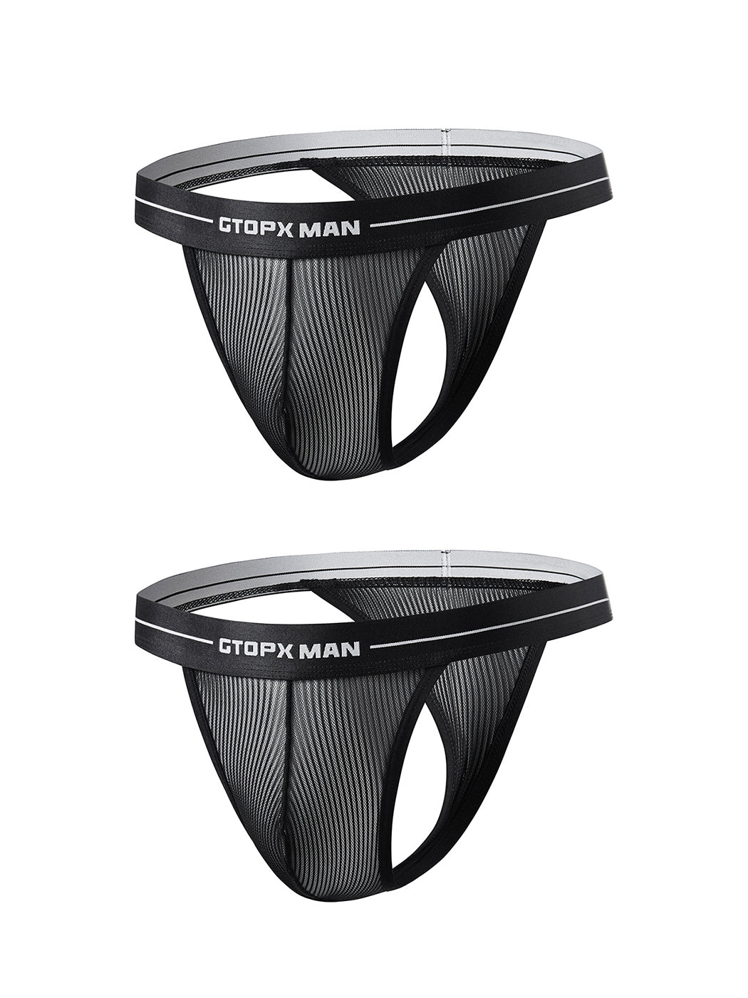 2 Pack Men's Sexy T-Back Mesh Thong