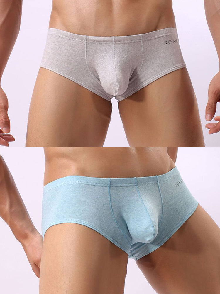 2 Pack Men's U-Pouch Casual Solid Trunks