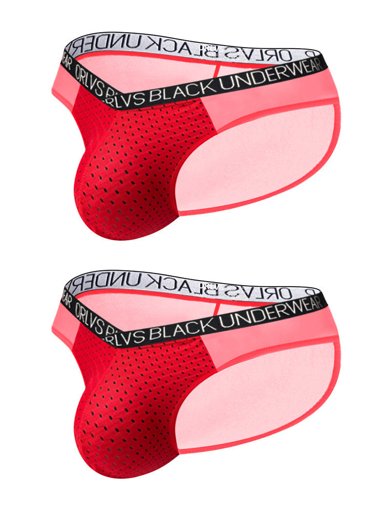 2-Pack Breathable Low Waist U-Convex Semi-Transparent Men's Briefs