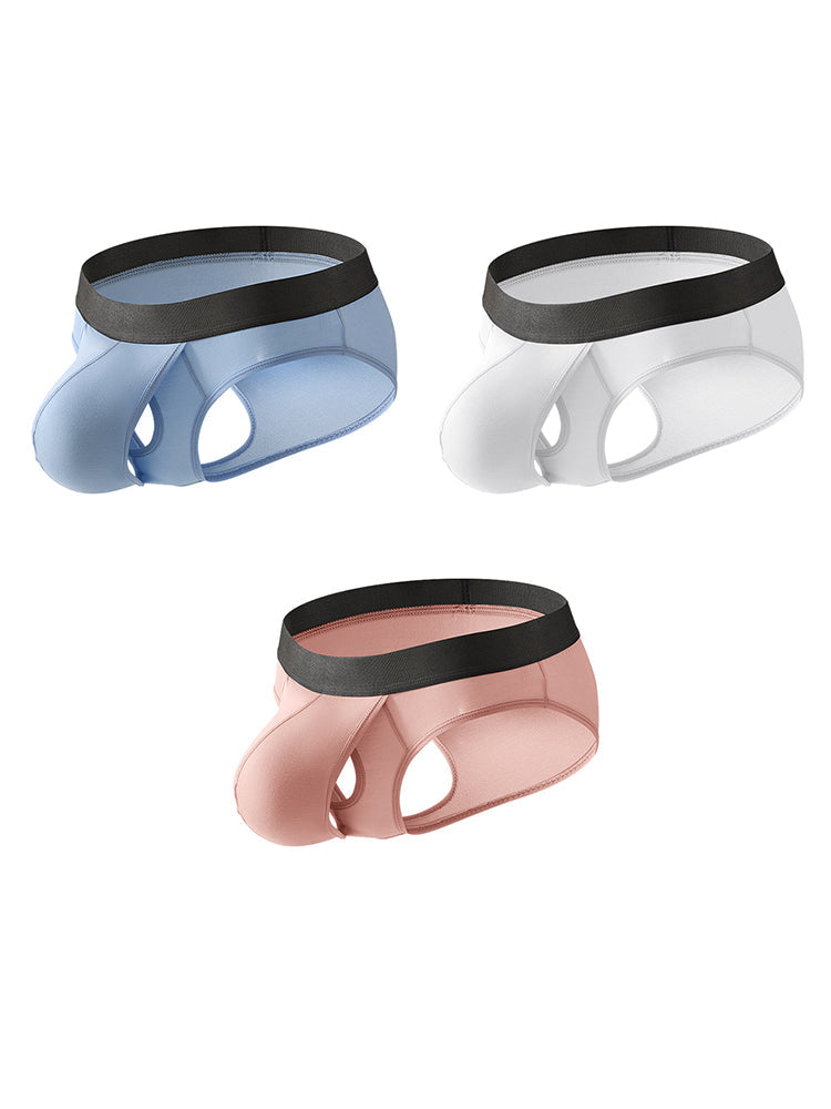 3-pack Men's Open Crotch Sexy Bullet Briefs