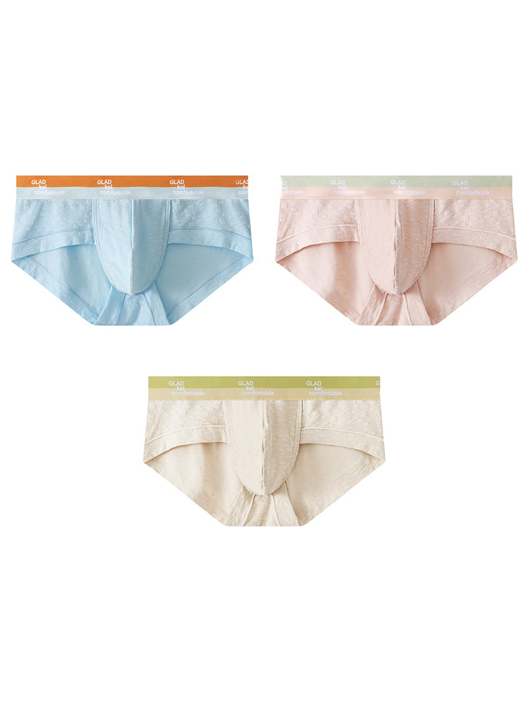 3 Pack Men's Baby Cotton High-Stretch Skin-Friendly Breathable Briefs
