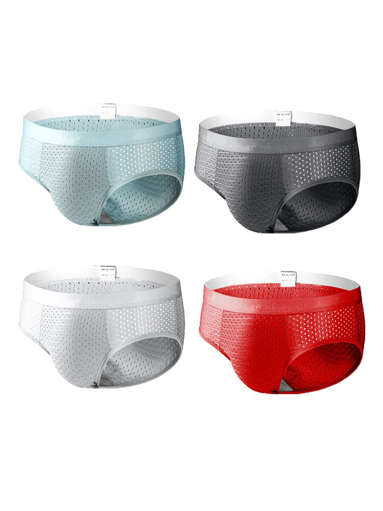 4 Pack Breathable Ice Silk Antibacterial Men's Briefs