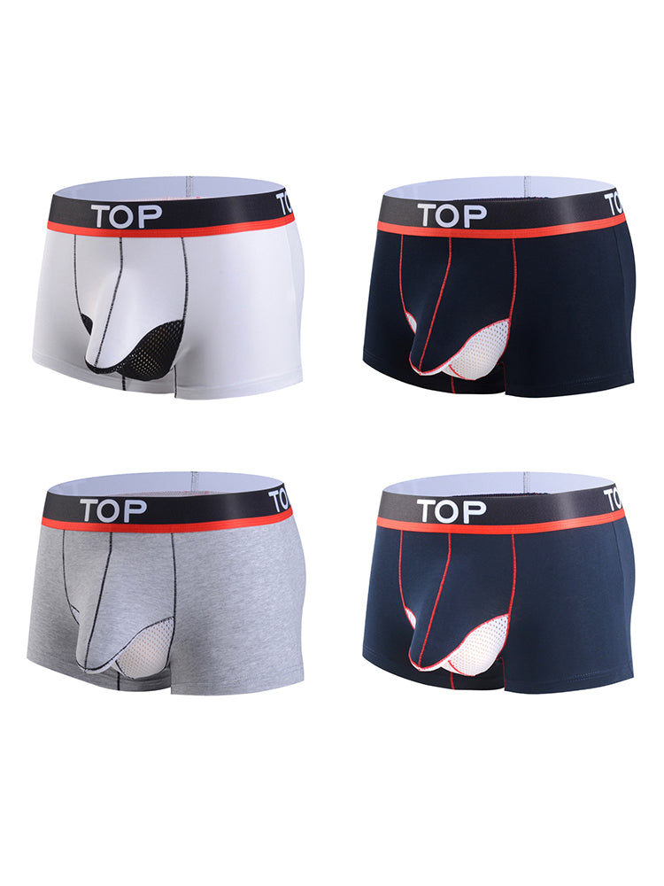 4 Pack Men's Cotton Gun Egg Separation Elephant Nose Trunks