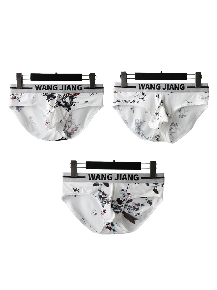 3 Pack Men's Ice Silk Dual Pouch Briefs