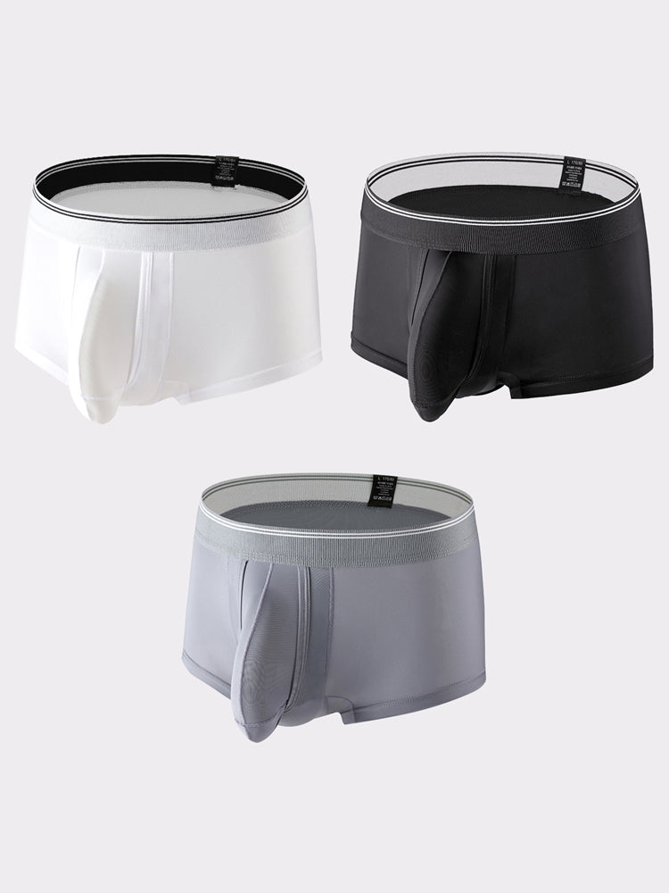3 Pack Men's Mid-Rise Separation Breathable Elastic Trunks