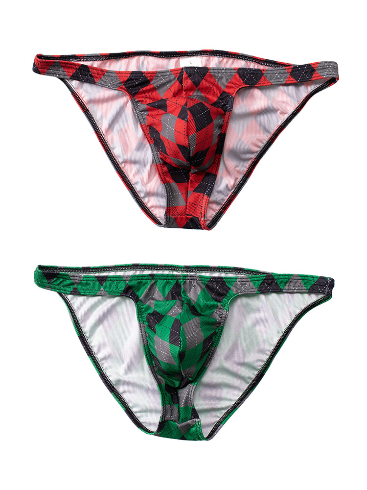 Rhombus Check Pattern Pouch Briefs