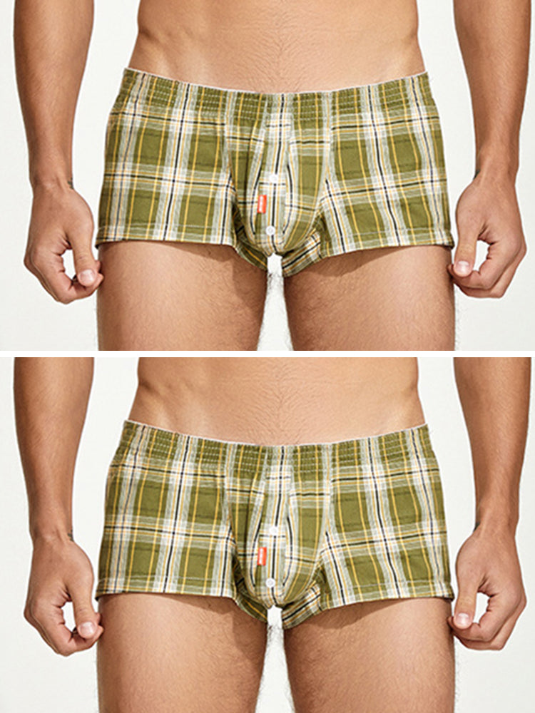 2 Pack Men's Plaid Lounge Shorts. Stylish and Breathable Sleep Trunks