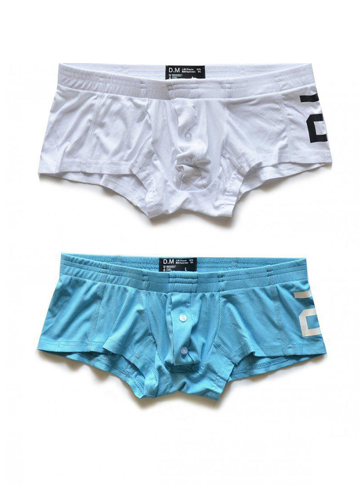 2-pack Men's Solid Color Comfortable Button-down Trunks