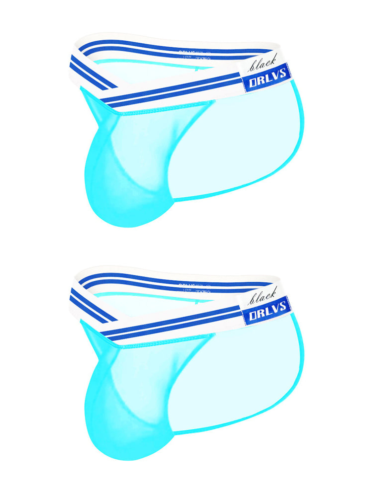 メンズセクシー半透明メッシュブリーフ2枚組