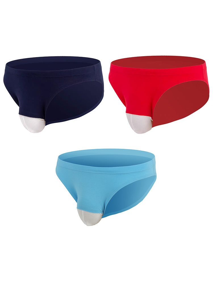 メンズ セクシー ローライズ メッシュ コットン ブリーフ 3枚組